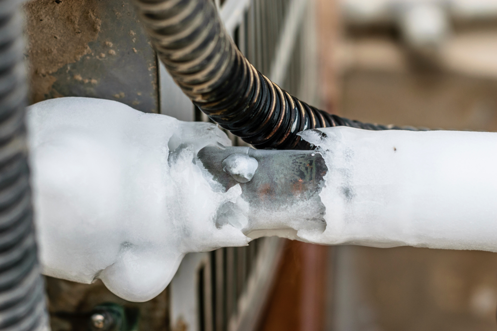 Frozen AC coil on outdoor unit